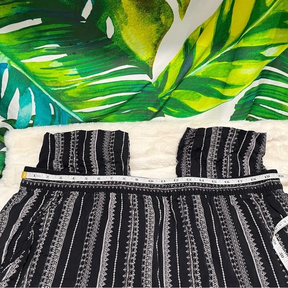 Nwot Jessica Simpson XXL Cadie Black Beige Cropped Palazzo Festival Casual Pants - Picture 4 of 12